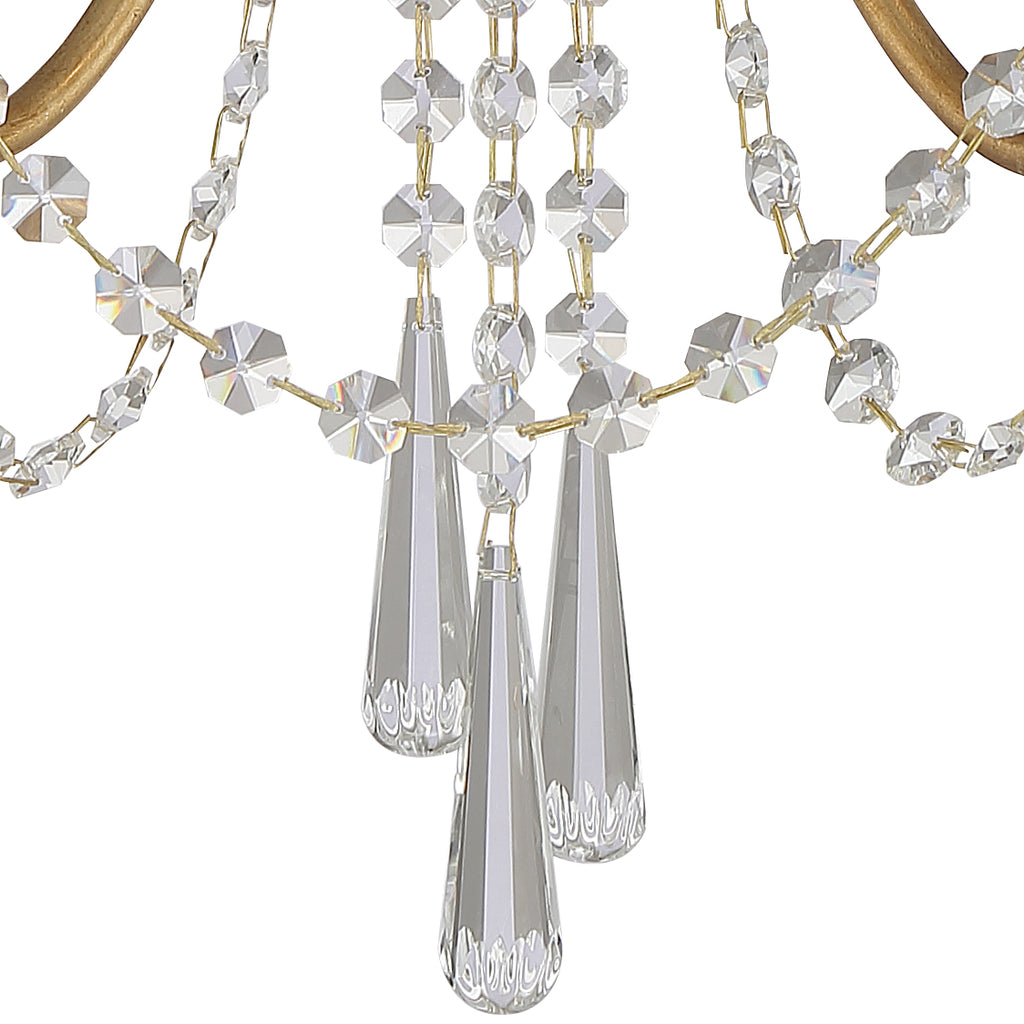 Crystorama Crystorama Arcadia 2 Light Antique Gold Sconce