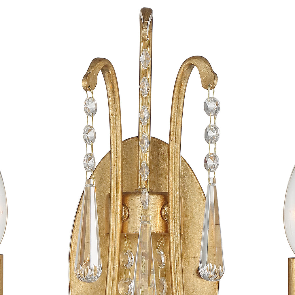 Crystorama Crystorama Arcadia 2 Light Antique Gold Sconce
