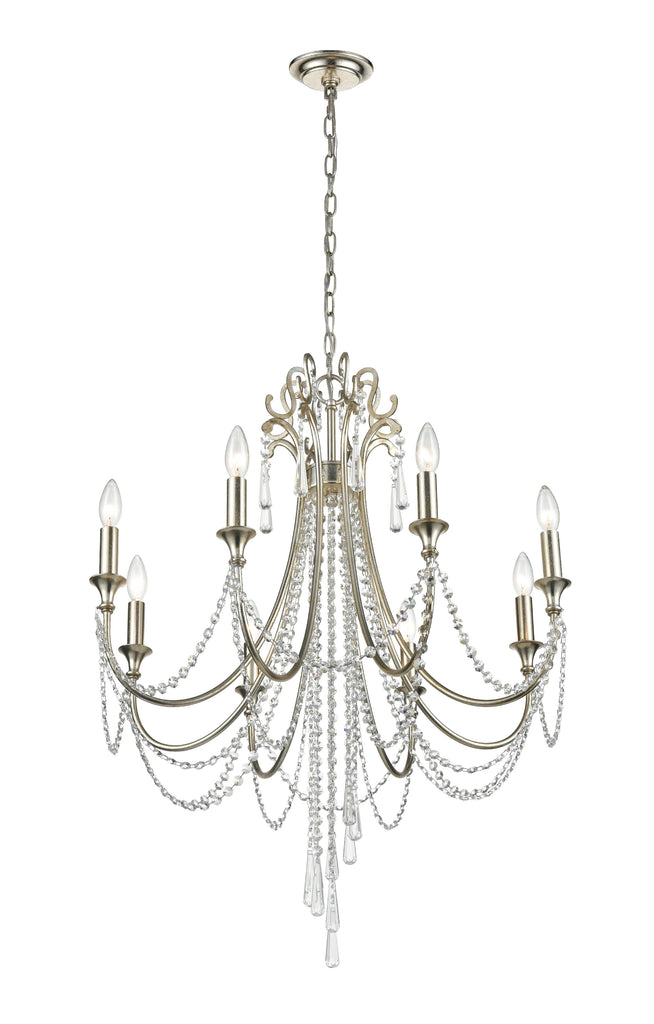 Crystorama Crystorama Arcadia 8 Light Antique Silver Chandelier