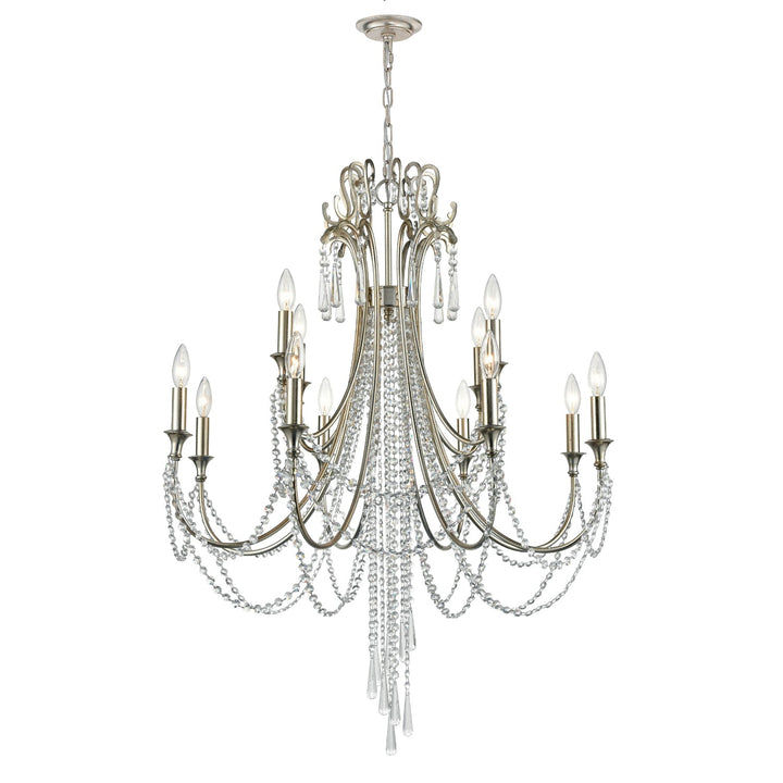 Crystorama Crystorama Arcadia 12 Light Antique Silver Chandelier