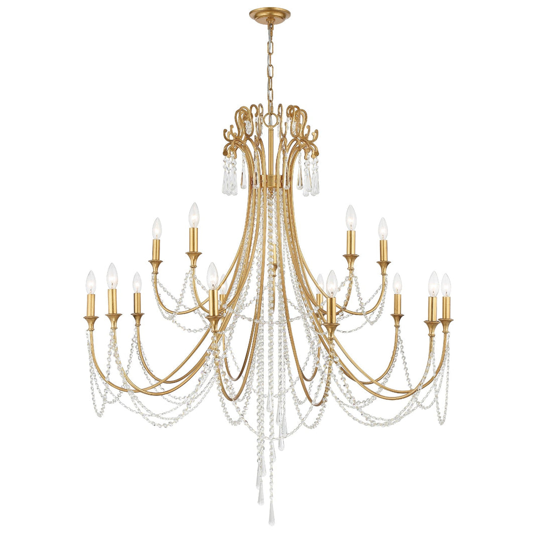 Crystorama Crystorama Arcadia 15 Light Antique Gold Chandelier