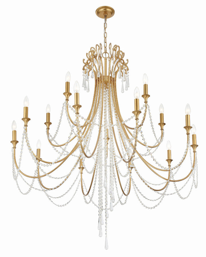 Crystorama Crystorama Arcadia 15 Light Antique Gold Chandelier