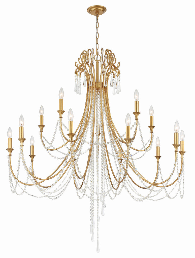 Crystorama Crystorama Arcadia 15 Light Antique Gold Chandelier