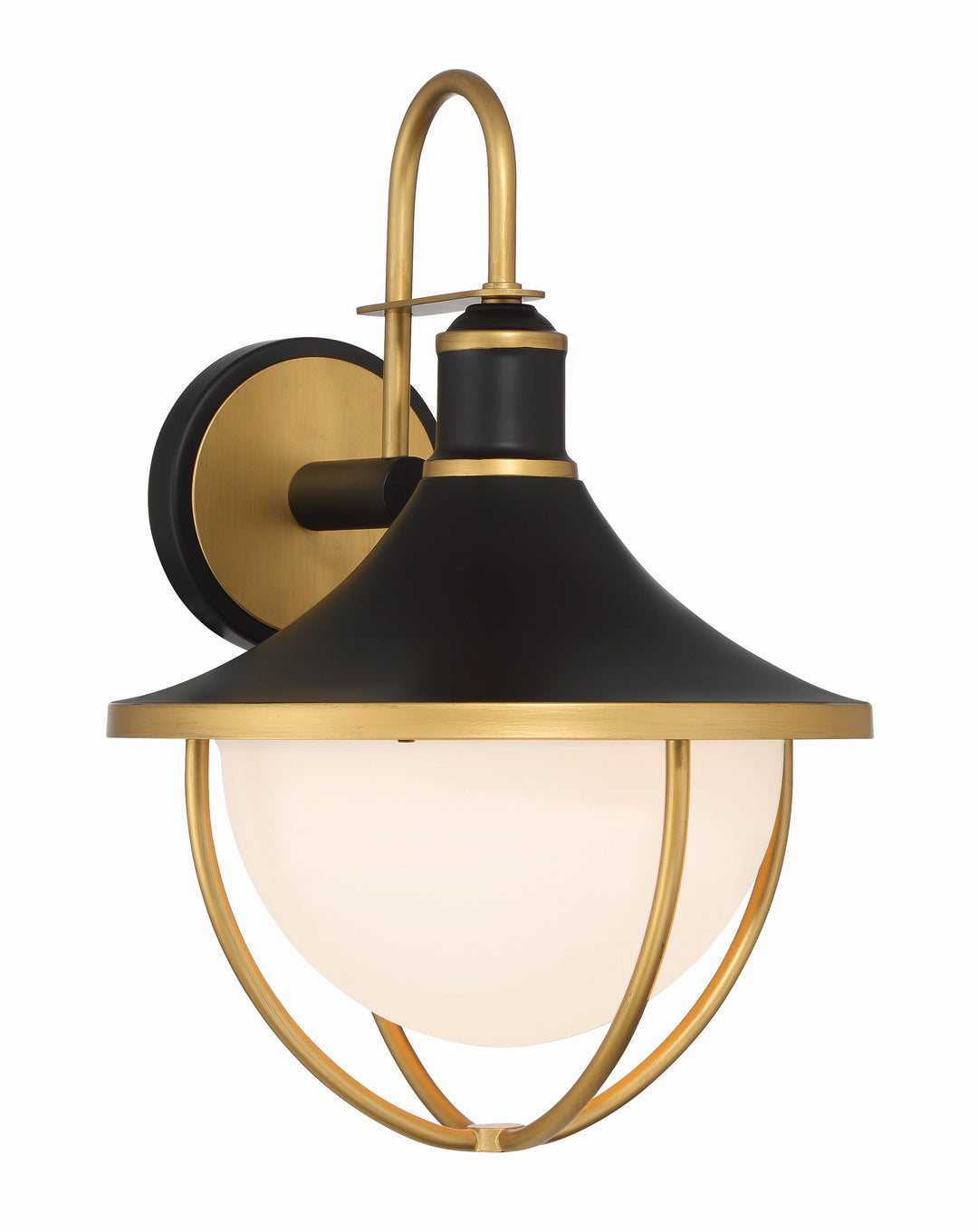 Crystorama Crystorama Atlas 1 Light Matte Black + Textured Gold Outdoor Sconce