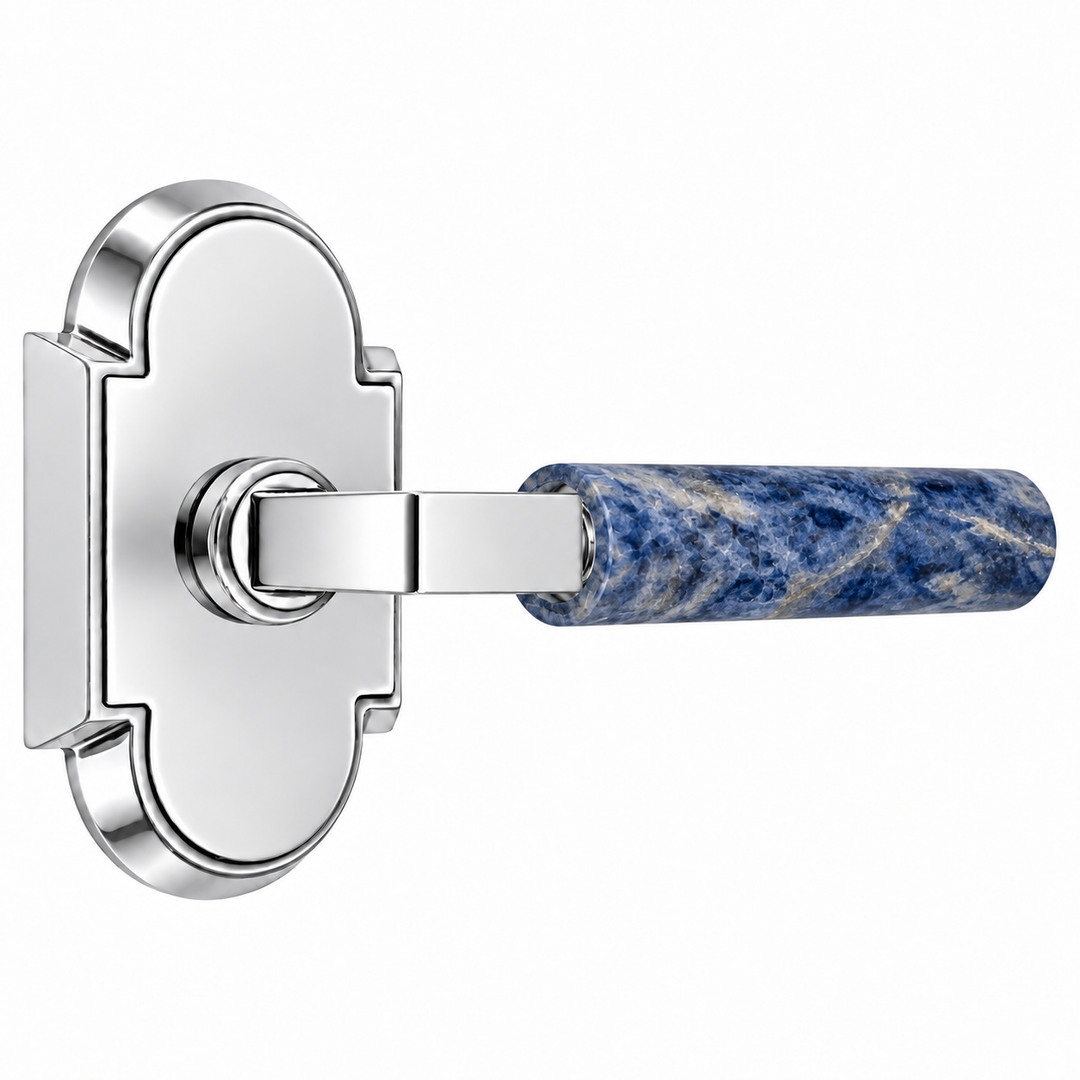 Magnifique® Arched Door Set with Modern Royal Blue Lever (Several Finishes Available)