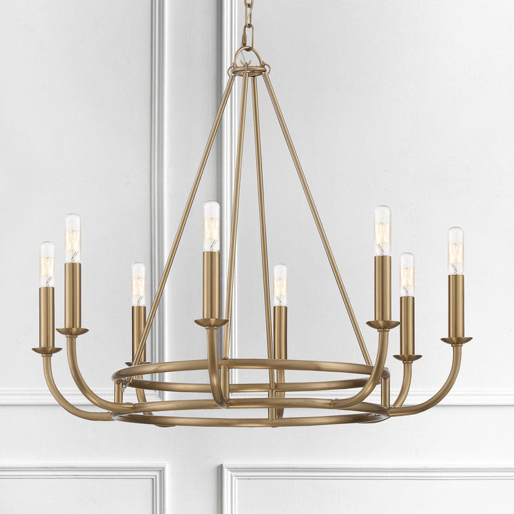 Crystorama Crystorama Bailey 8 Light Aged Brass Chandelier