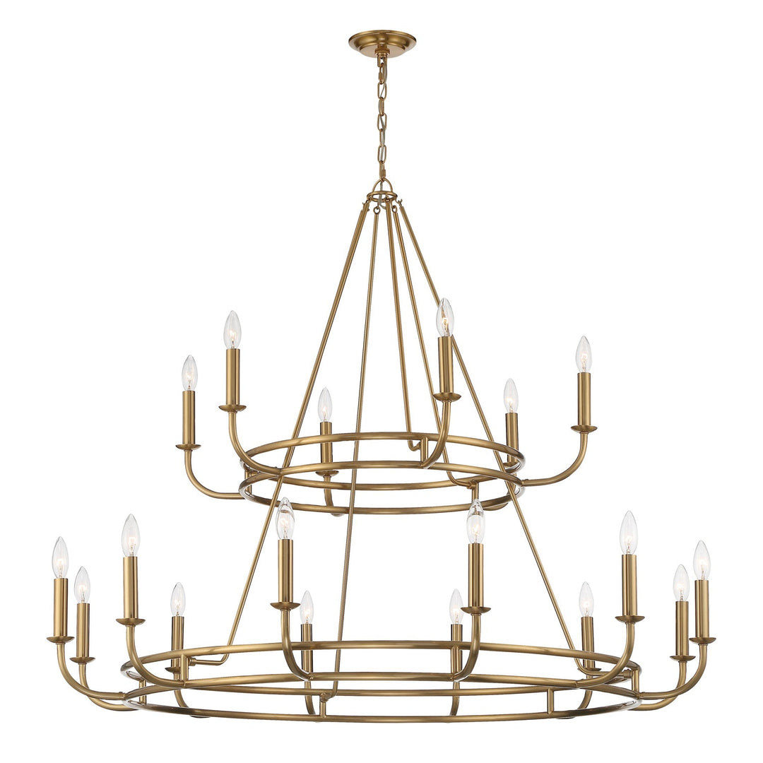 Crystorama Crystorama Bailey 18 Light Aged Brass Chandelier