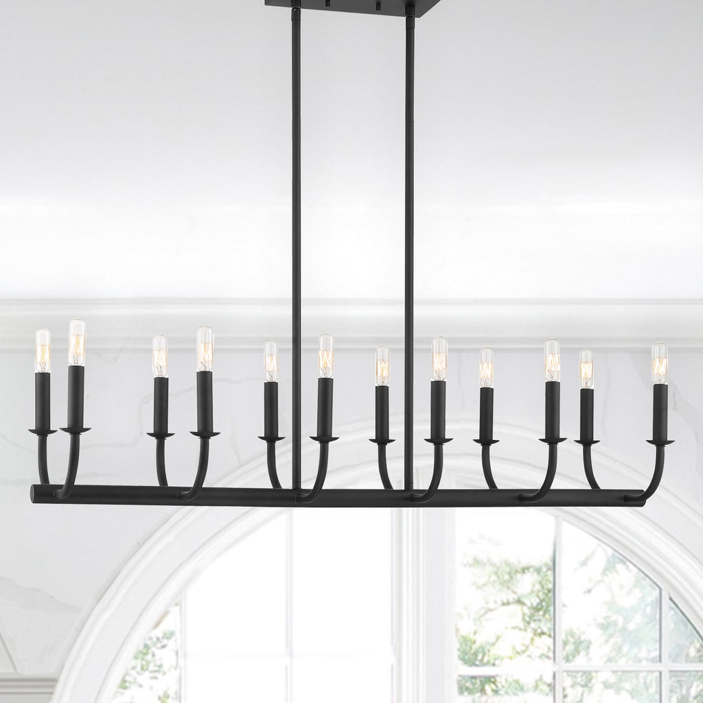 Crystorama Crystorama Bailey 12 Light Matte Black Chandelier