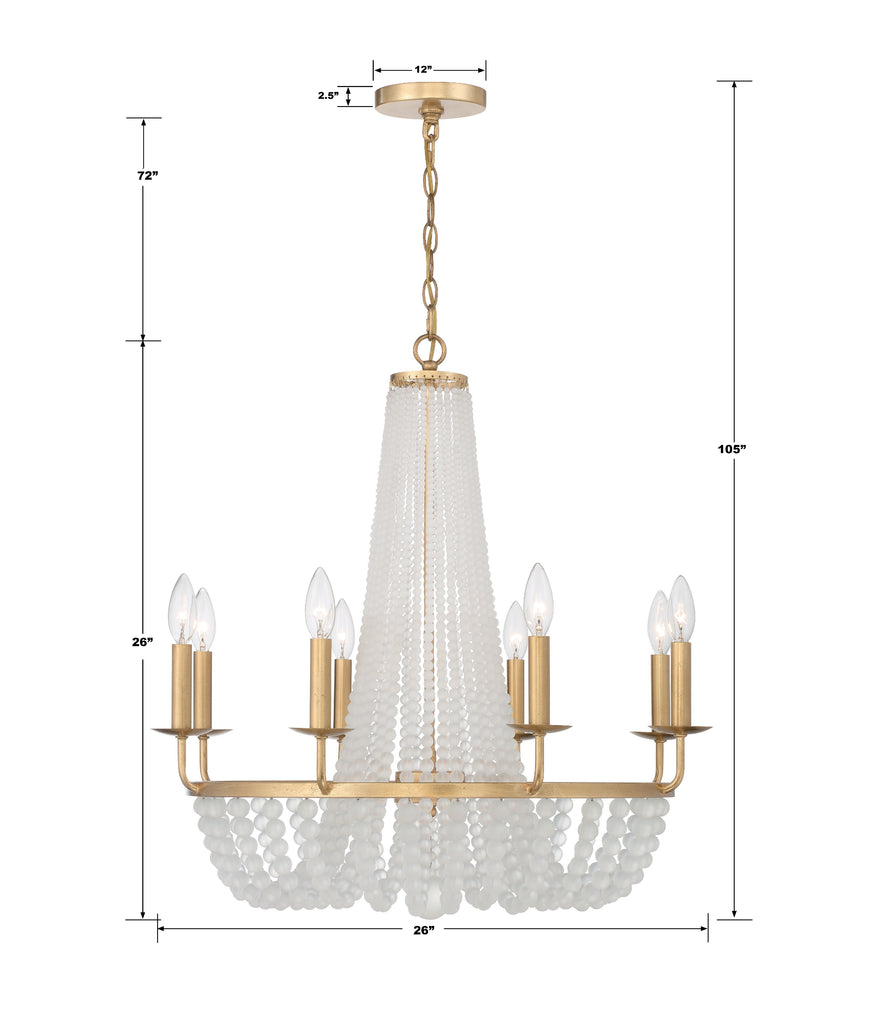 Crystorama Crystorama Bella 8 Light Antique Gold Chandelier