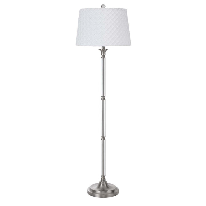 150W 3 WAY RUSTON CRYSTAL/METAL FLOOR LAMP WITH PLEATED HARDBACK SHADE Cal Lighting