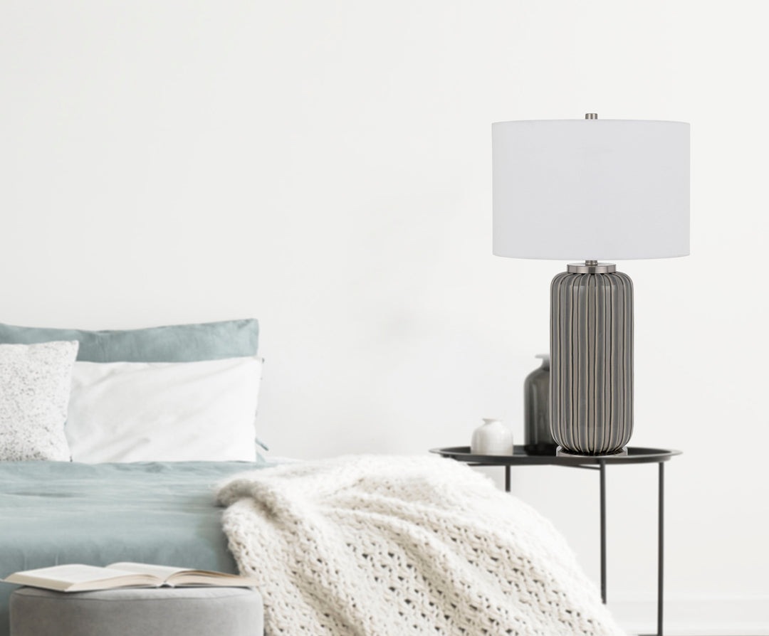 RODANO CERAMIC TABLE LAMP WITH HARDBACK DRUM SHADE Cal Lighting