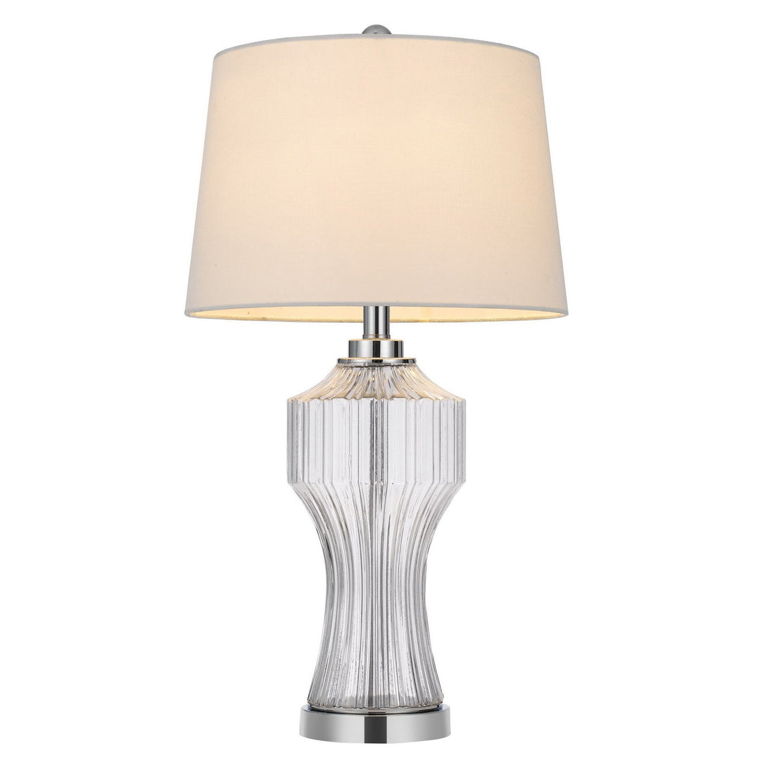 100W 3 WAY RESTON COLUMN GLASS TABLE LAMP Cal Lighting