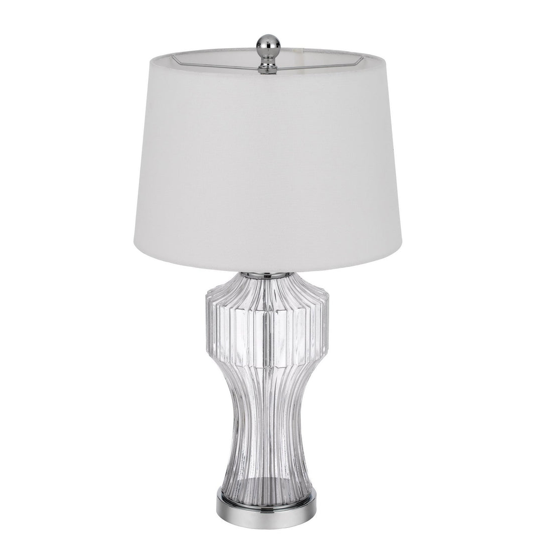 100W 3 WAY RESTON COLUMN GLASS TABLE LAMP Cal Lighting