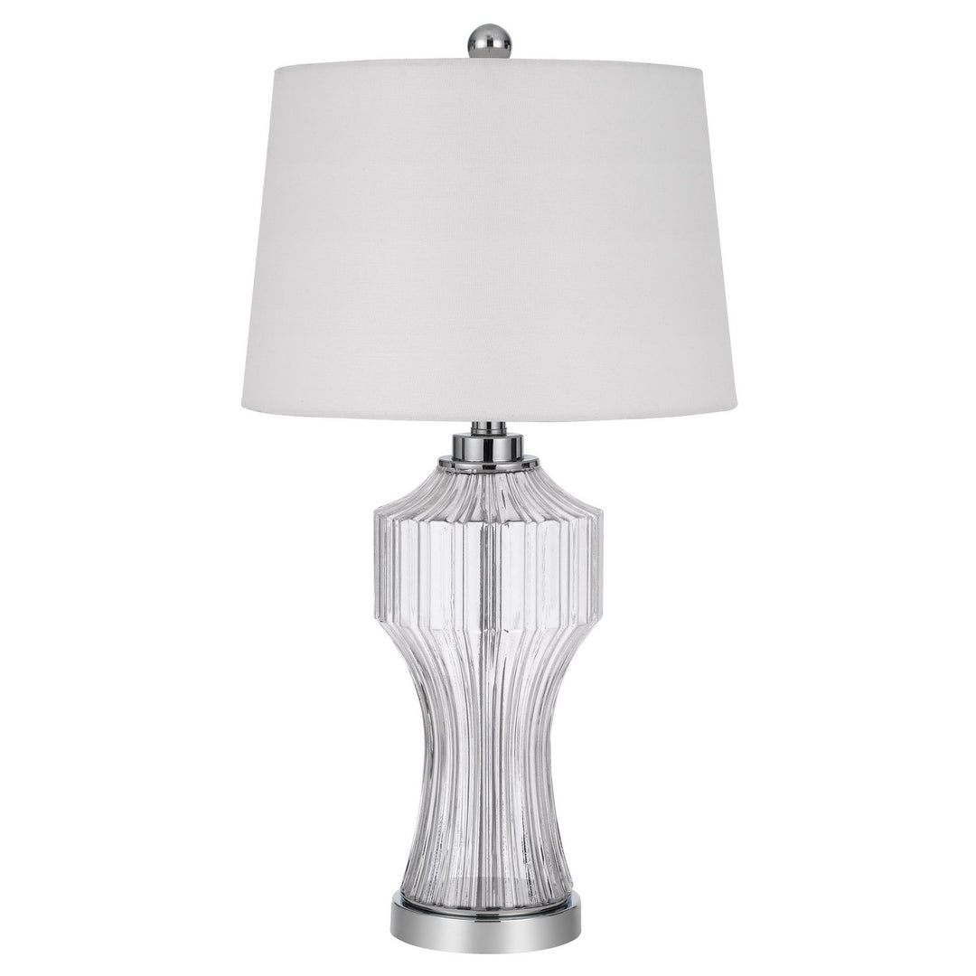 100W 3 WAY RESTON COLUMN GLASS TABLE LAMP Cal Lighting