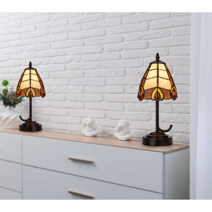 40W METAL/RESIN TIFFANY ACCENT LAMP WITH INLINE SWITCH Cal Lighting