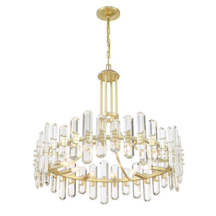 Crystorama Crystorama Bolton 12 Light Aged Brass Chandelier