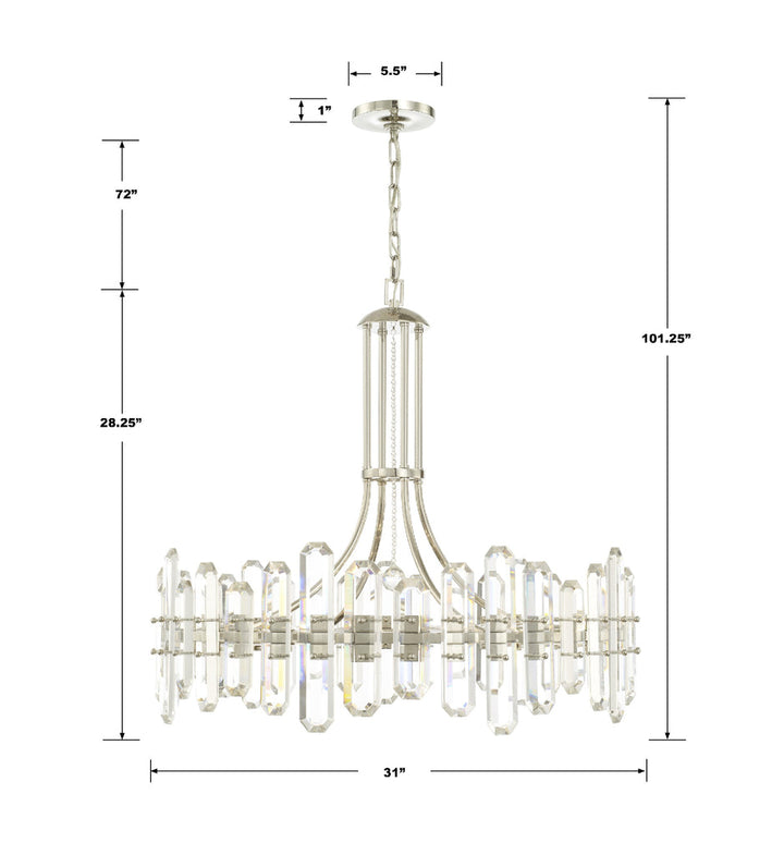 Crystorama Crystorama Bolton 12 Light Polished Nickel Chandelier