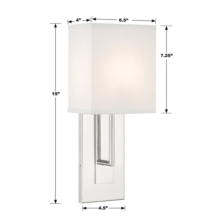 Crystorama Crystorama Brent 1 Light Polished Nickel Sconce