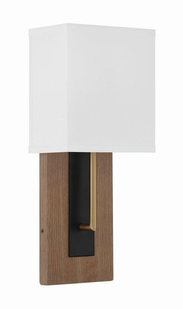 Crystorama Crystorama Brent 1 Light Matte Black + Vibrant Gold Sconce