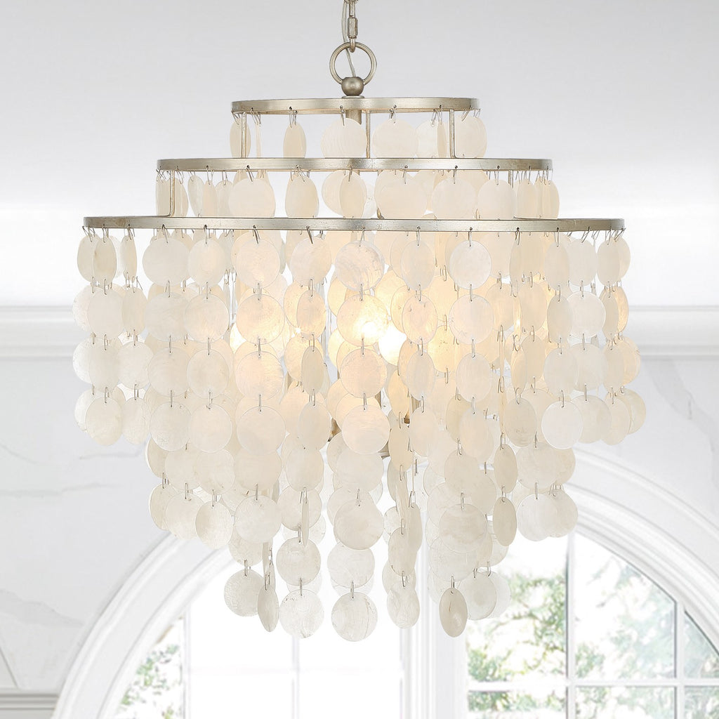 Crystorama Crystorama Brielle 4 Light Antique Silver Chandelier
