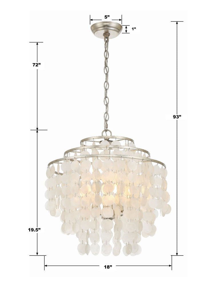 Crystorama Crystorama Brielle 4 Light Antique Silver Chandelier