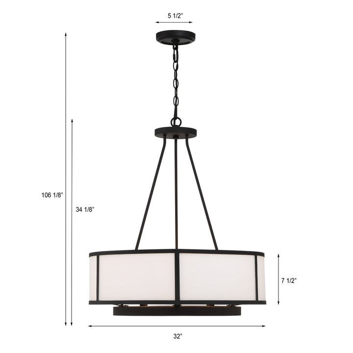Crystorama Crystorama Bryant 8 Light Black Forged Chandelier