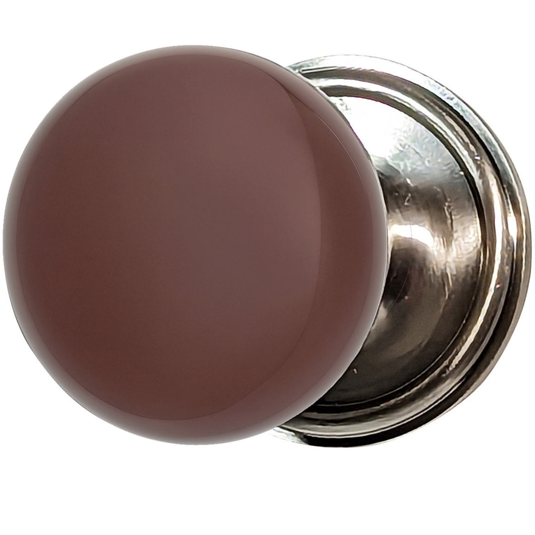 Traditional Rosette Door Set with Brown Porcelain Door Knobs (Several Finishes Available)