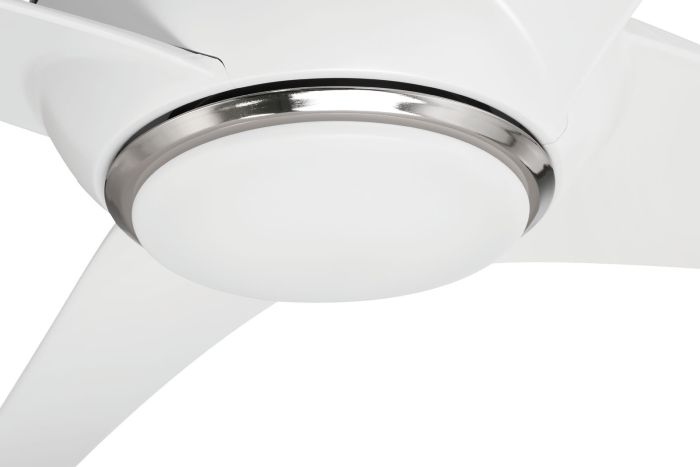 Antique Hardware 54" Cam in White/Polished Nickel w/ White Blades Ceiling Fan