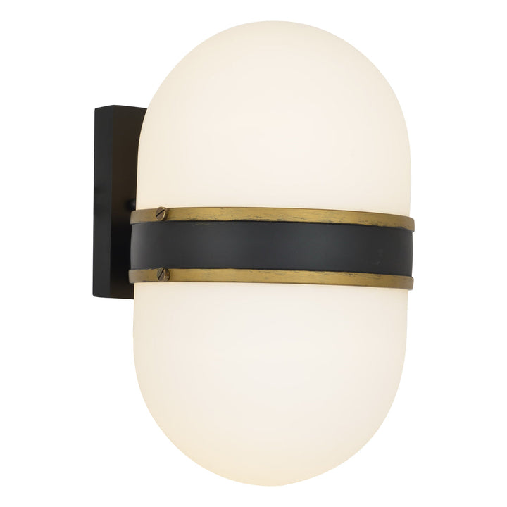 Crystorama Crystorama Brian Patrick Flynn Capsule 2 Light Matte Black + Textured Gold Outdoor Sconce