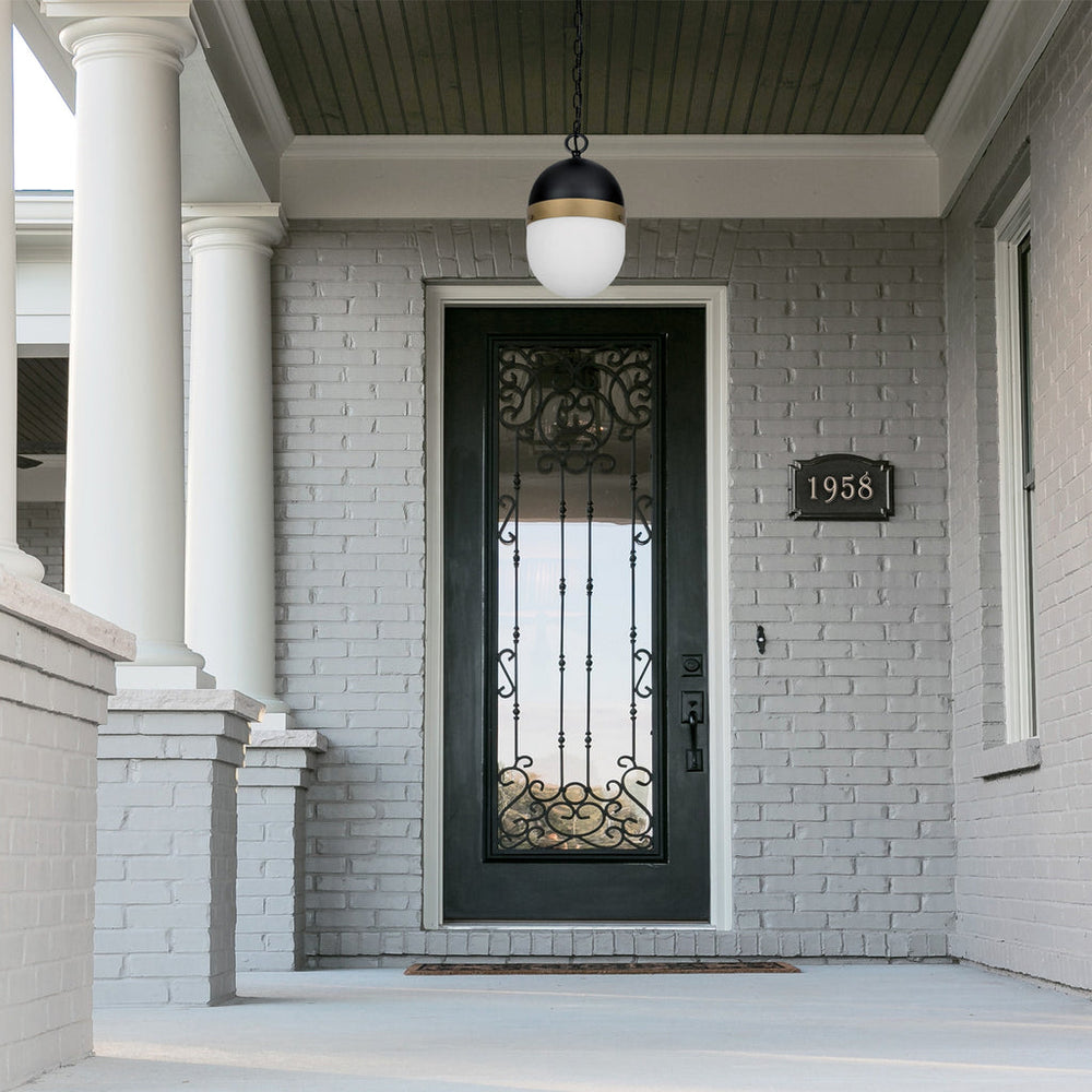 Crystorama Crystorama Brian Patrick Flynn Capsule 3 Light Matte Black + Textured Gold Outdoor Pendant