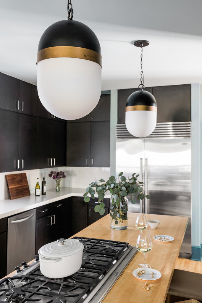 Crystorama Crystorama Brian Patrick Flynn Capsule 3 Light Matte Black + Textured Gold Outdoor Pendant