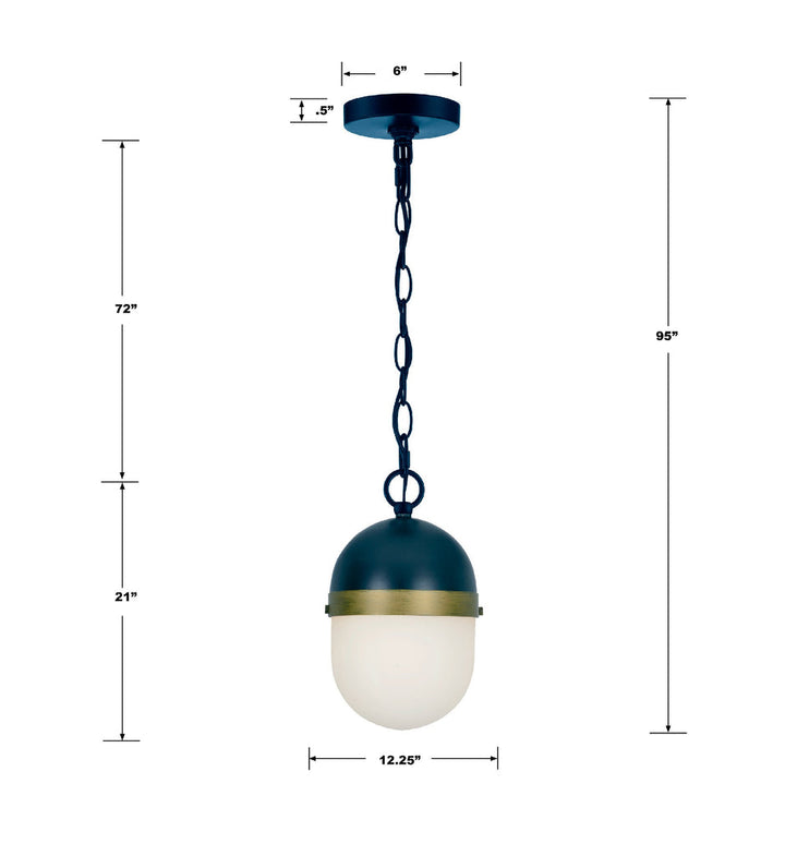 Crystorama Crystorama Brian Patrick Flynn Capsule 3 Light Matte Black + Textured Gold Outdoor Pendant