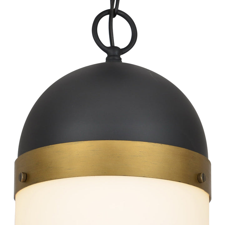 Crystorama Crystorama Brian Patrick Flynn Capsule 1 Light Matte Black + Textured Gold Outdoor Pendant
