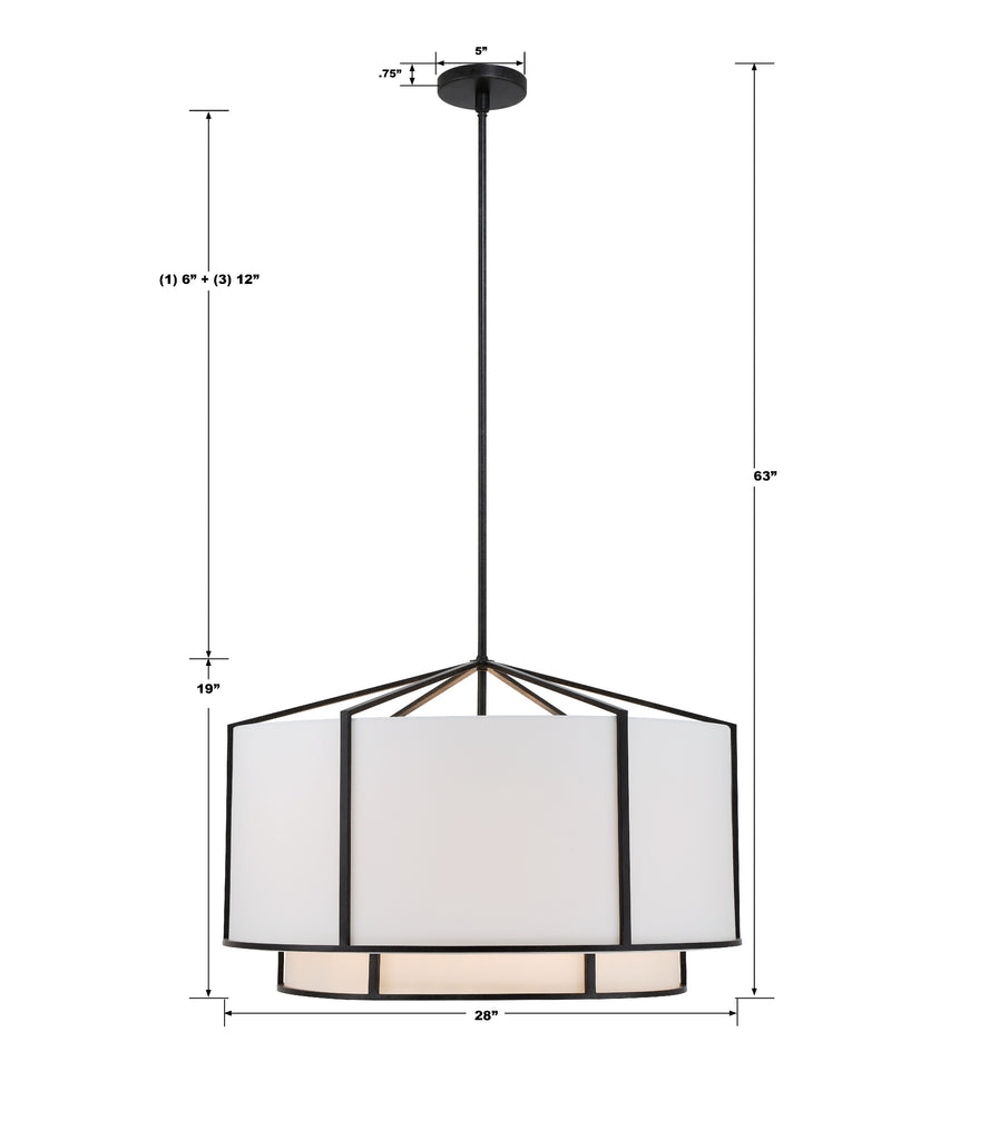 Crystorama Crystorama Carlyn 6 Light Black Chandelier