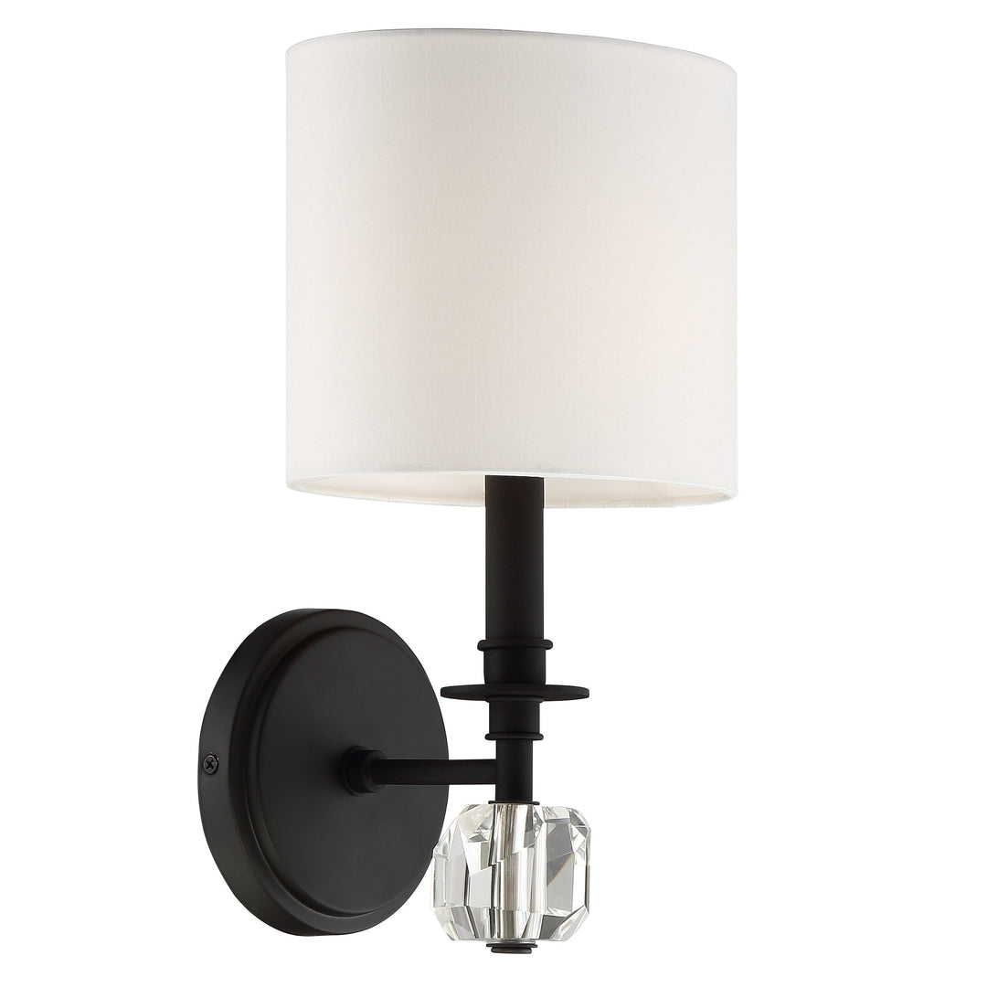 Crystorama Crystorama Chimes 1 Light Black Forged Sconce