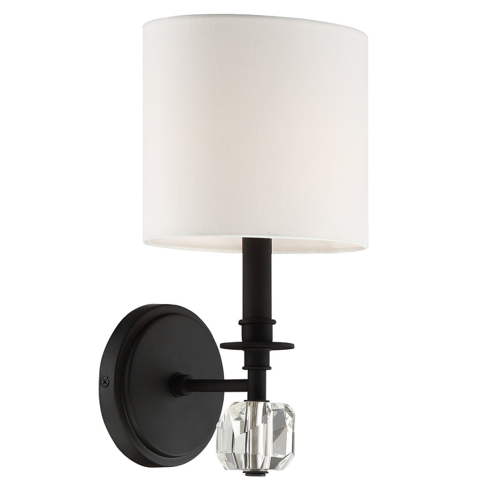 Crystorama Crystorama Chimes 1 Light Black Forged Sconce