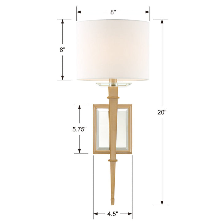 Crystorama Crystorama Clifton 1 Light Aged Brass Sconce