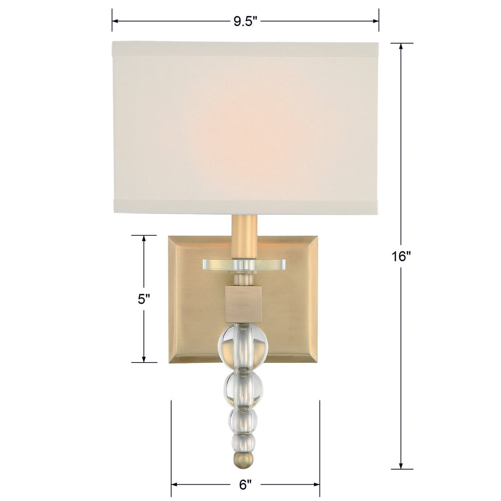 Crystorama Crystorama Clover 1 Light Aged Brass Sconce