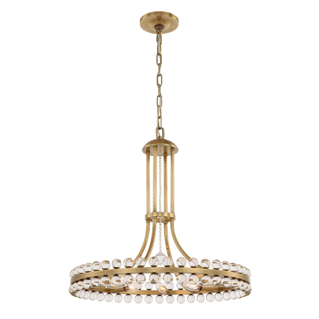 Crystorama Crystorama Clover 8 Light Aged Brass Chandelier