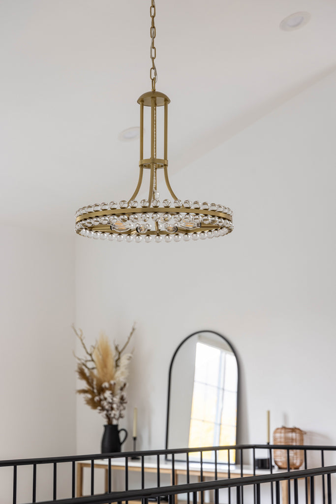 Crystorama Crystorama Clover 8 Light Aged Brass Chandelier