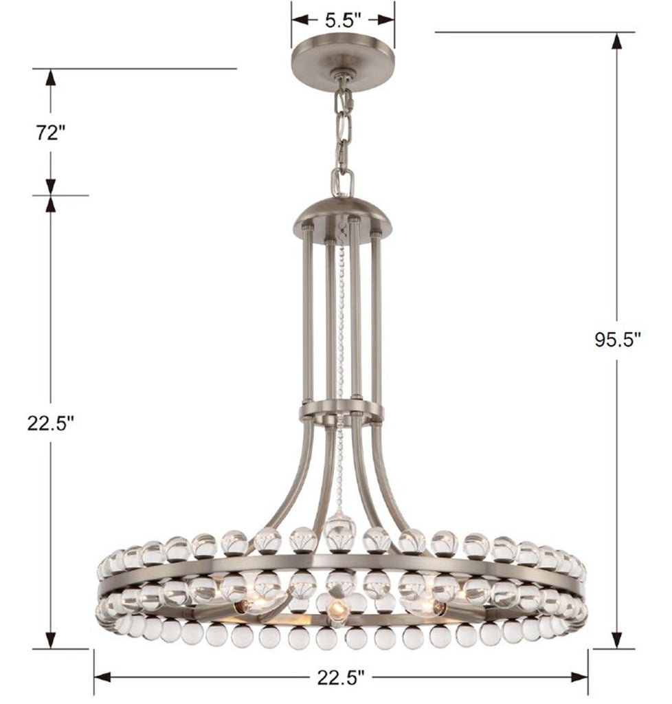 Crystorama Crystorama Clover 8 Light Aged Brass Chandelier