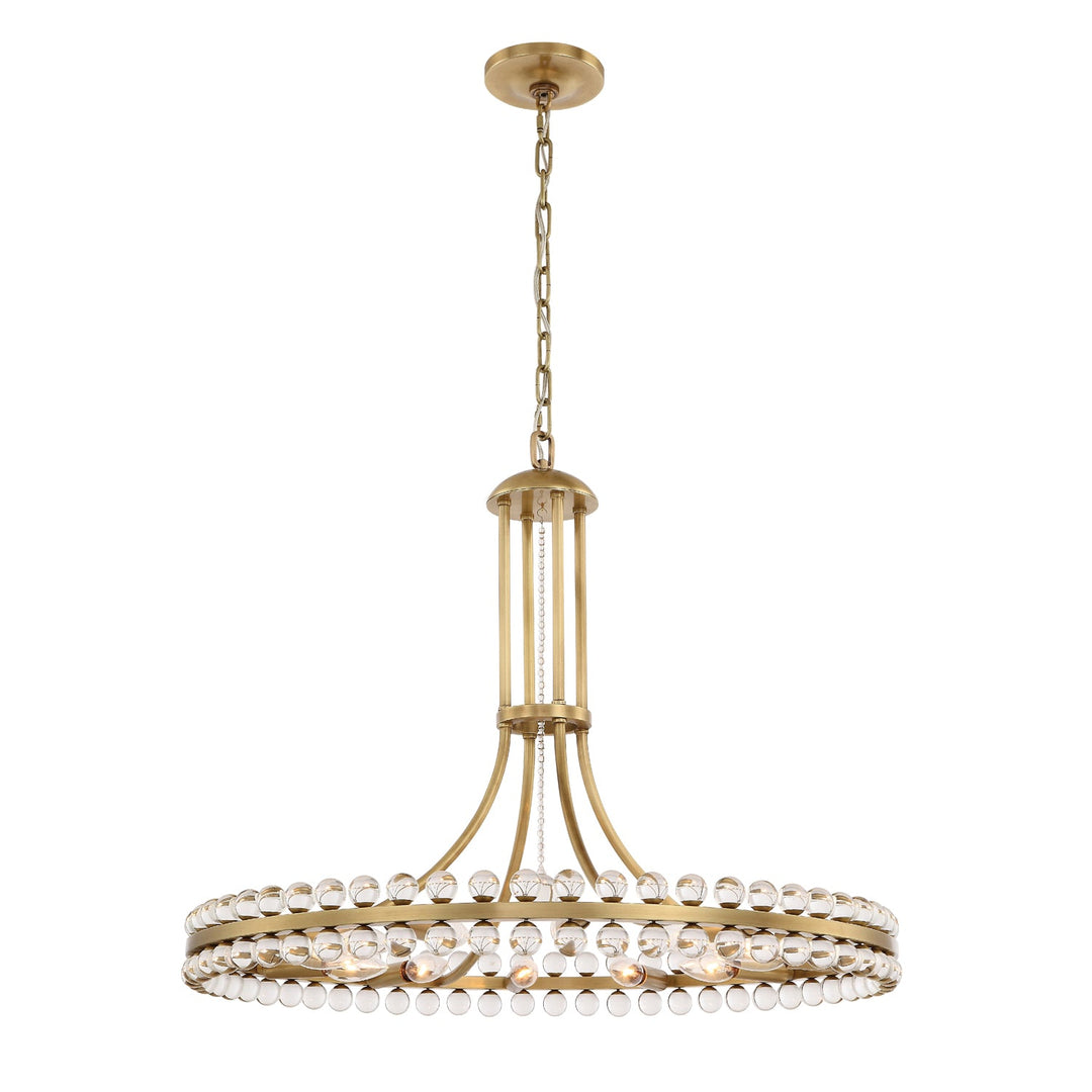 Crystorama Crystorama Clover 12 Light Aged Brass Chandelier