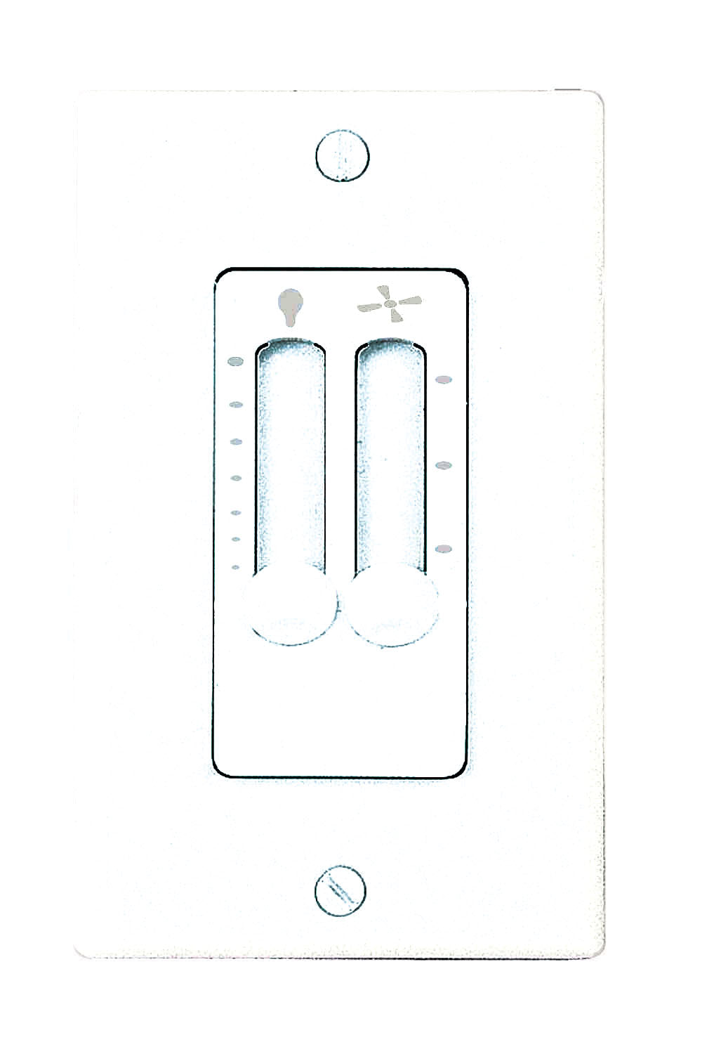 ##Antique Hardware## 4 Speed Fan/Full Range Light Control-LED - White