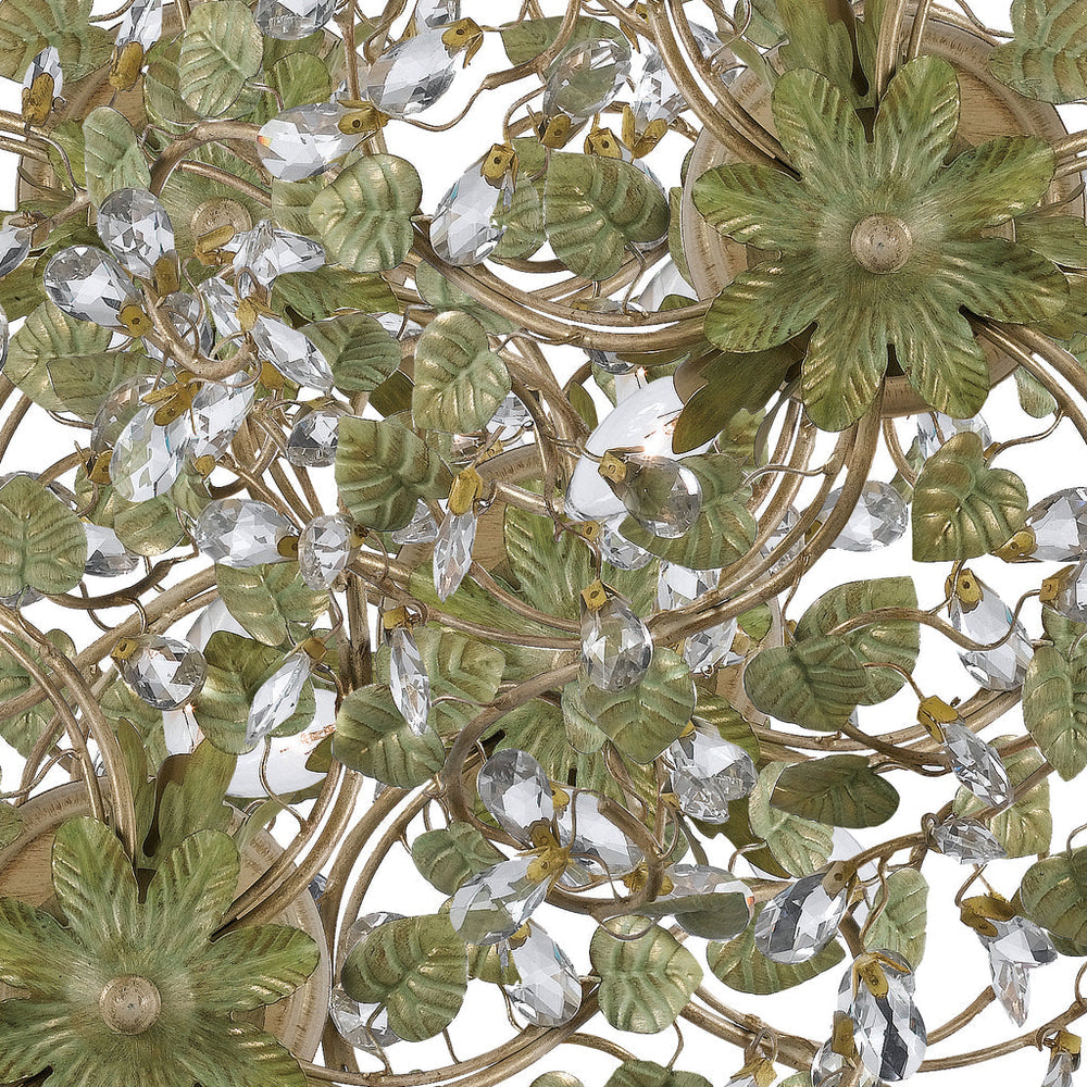 Josie 3 Light Champagne Green Tea Mini Chandelier Chandelier Crystorama