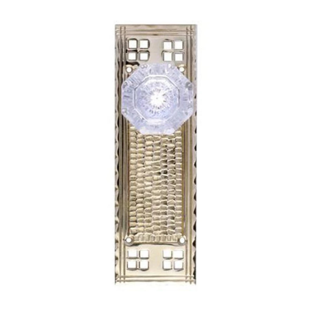 Craftsman Backplate Door Set with Octagon Crystal Door Knobs (Several Finishes Available) COPPER MOUNTAIN HARDWARE