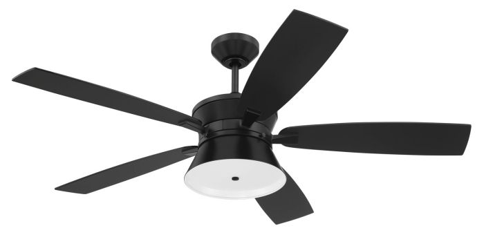 ##Antique Hardware## 52" Dominick in Flat Black  w/ Flat Black/Greywood Blades