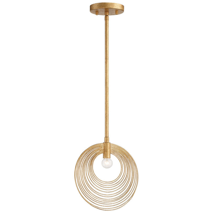 Doral 1 Light Renaissance Gold Mini Pendant Pendant Crystorama