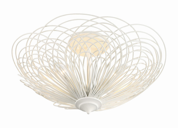 Doral 3 Light Matte White Semi Flush Mount Crystorama