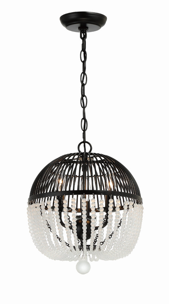 Crystorama Crystorama Duval 3 Light Matte Black Mini Chandelier