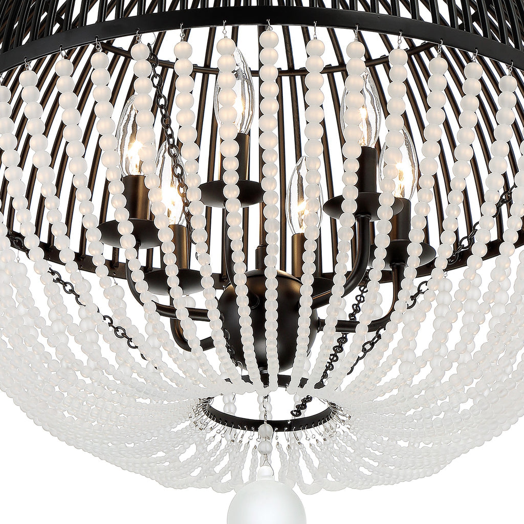 Crystorama Crystorama Duval 6 Light Matte Black Chandelier